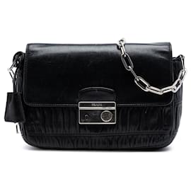 Borsa a tracolla Black Prada Nappa Gaufre Sound Lock