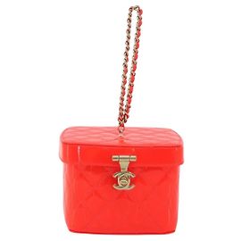 Chanel Makeup Case Minaudiere Quilted Patent Mini