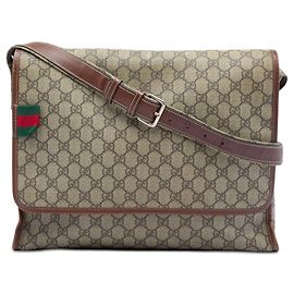 Borsa a tracolla Gucci GG Supreme Web beige