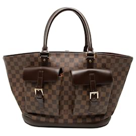 Borsa Tote Louis Vuitton Damier Ebene Manosque GM marrone