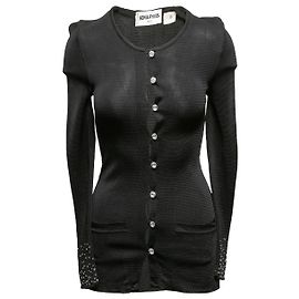 Vestido cárdigan negro con adornos Sonia Rykiel Talla FR 36
