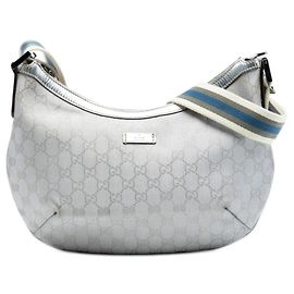 Borsa a tracolla Gucci GG Imprime Web argento
