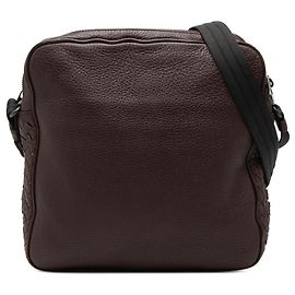 Borsa messenger in nappa marrone con rifiniture Intrecciato Bottega Veneta