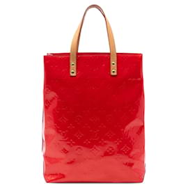Red Louis Vuitton Monogram Vernis Reade MM Tote Bag