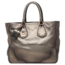 Borsa Tote e Borsa a mano Prada Vitello Daino Antik Shopping, marrone