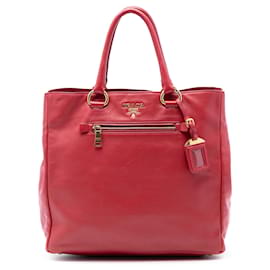 Borsa Tote Convertible Aperta Prada Vitello Daino rossa
