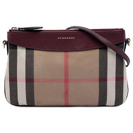 Borsa a tracolla Peyton in tela Mega Check marrone Burberry