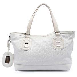Tote Gucci Guccissima Techno Tag bianco