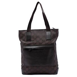 Tote in nylon Gucci GG marrone