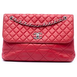 Borsa a tracolla Chanel CC Quilted Calfskin In The Business Flap rossa