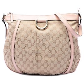 Borsa a tracolla Abbey D Ring in tela GG Gucci rosa