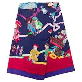 Sciarpa in seta blu Hermès Hello Dolly 90 Scarves