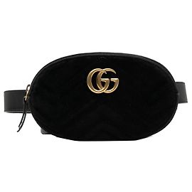 Borsa a tracolla Gucci GG Marmont Matelasse in velluto nero