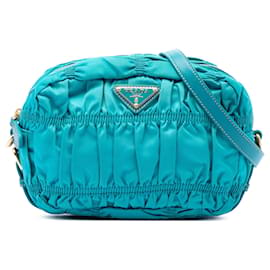 Crossbody-Tasche Prada Tessuto Gaufre blau
