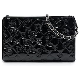 Borsa a tracolla Chanel Quilted Patent Embossed Lucky Symbols Nera