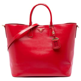 Borsa Tote Convertible Saffiano Vernice rossa Prada