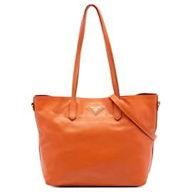 Borsa Tote Saffiano Open Convertible Prada arancione