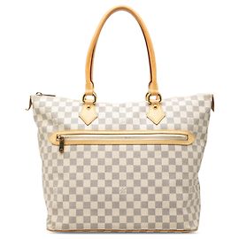 Borsa Louis Vuitton Damier Azur Saleya GM bianca