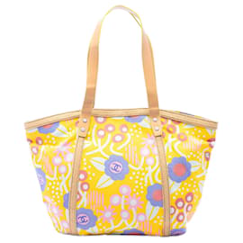 Tote Chanel CC Canvas High Summer Flower Gelb