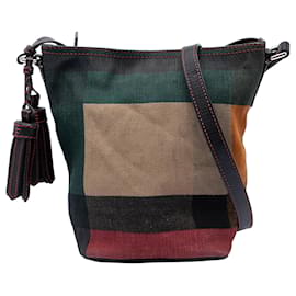 Borsa a secchiello Ashby in tela Mini Mega Check marrone Burberry con nappa
