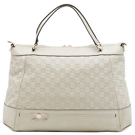 Sac à main Gucci Guccissima Mayfair blanc