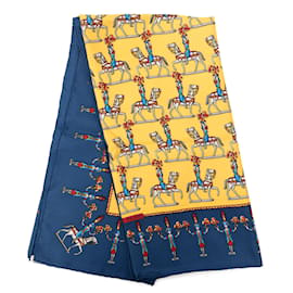 Sciarpa in seta Hermès Les Artificiers 90 blu