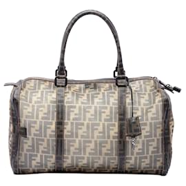 Borsa Boston Fendi Large Zucca in mesh marrone