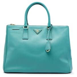 Tote Prada Large Saffiano Lux Galleria Double Zip Blu
