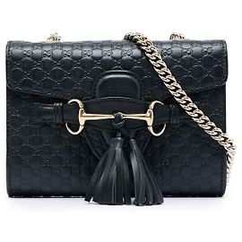 Borsa a tracolla Emily Mini Microguccissima nera di Gucci