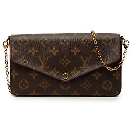 Borsa a tracolla Louis Vuitton Monogram Pochette Felicie Marrone