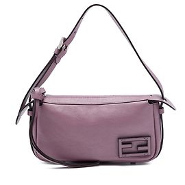 Pink Fendi Mini Metallic Calfskin Simply Handbag