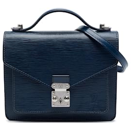 Borsa Louis Vuitton Epi Monceau BB blu