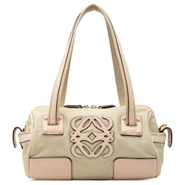 Borsa satchel LOEWE Mini Canvas Anagram Barrel Bag beige
