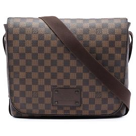 Borsa a tracolla Louis Vuitton Damier Ebene Brooklyn MM marrone