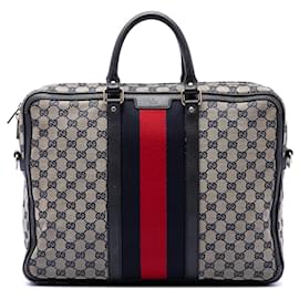 Gucci GG Canvas Web Aktentasche Beige