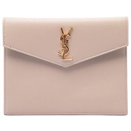 Uptown Baby Grain De Poudre Clutch Bag Beige Saint Laurent