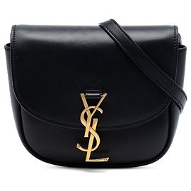 Piccola borsa a tracolla Kaia in pelle nera con monogramma Saint Laurent