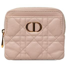 Portafoglio monete Pink Dior Calfskin Cannage Supple Caro Lavender