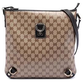 Borsa a tracolla Gucci GG Crystal Abbey D Ring Beige