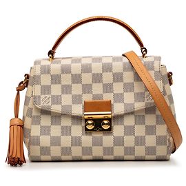 Borsa Louis Vuitton Damier Azur Croisette bianca