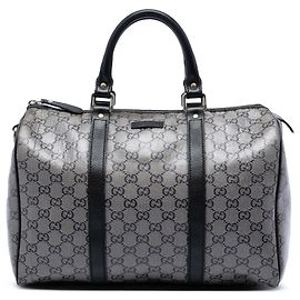 Borsa Boston Gucci Medium GG Crystal Joy grigia
