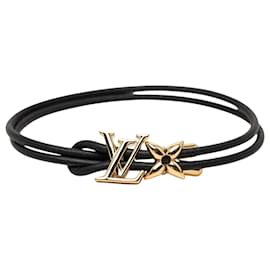 Pulsera LV Bloom en cuero negro Louis Vuitton