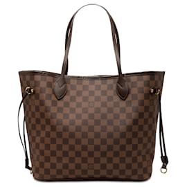 Borsa Tote Neverfull MM in Damier Ebene marrone Louis Vuitton
