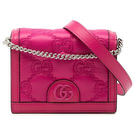 Borsa satchel in pelle con stampa Mini GG rosa Gucci
