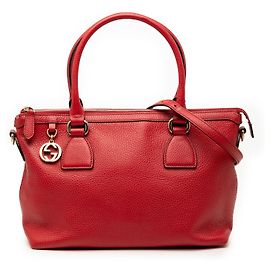 Borsa satchel Gucci Red Dollar Calfskin GG Charm