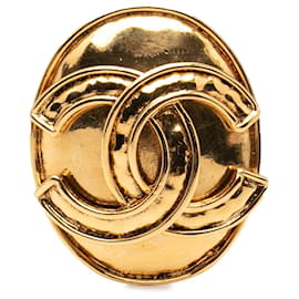 Spilla ovale CC placcata oro Chanel Gold