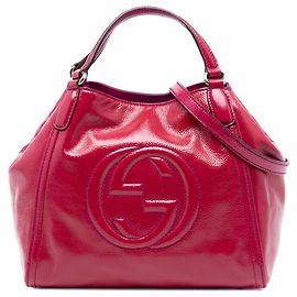 Piccola borsa Soho in vernice rosa Gucci