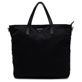 Borsa Satchel Tessuto nera Prada