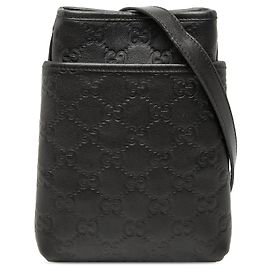 Borsa a tracolla Gucci Guccissima nera