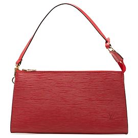 Bolsa de ombro Louis Vuitton Epi Pochette Accessoires vermelha